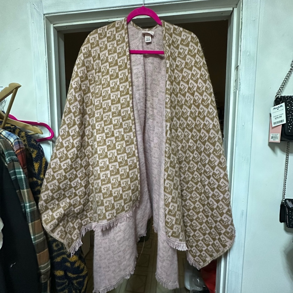 Juicy Couture Beige and Pink Patterned Cardigan